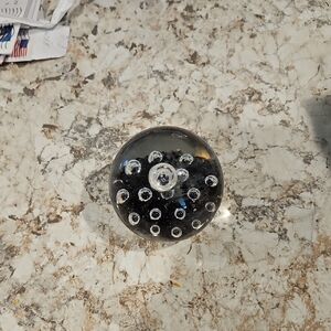 Black and Clear Glass Paperweight